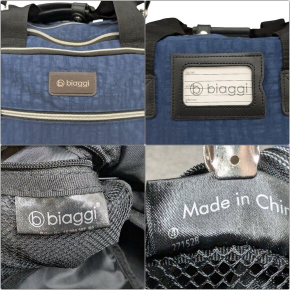 Biaggi Zipsak Expandable Carry On Bag Blue Black Rolling Travel Crossbody Bag - Picture 12 of 14